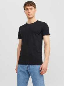 Jack & Jones Gładki Okrągły dekolt T-shirt -Black - 12058529