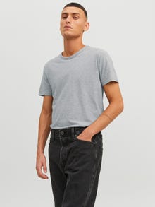 Jack & Jones Yksivärinen T-paita -Light Grey Melange - 12058529