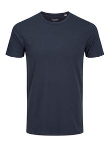 Jack & Jones Einfarbig Rundhals T-shirt -Navy Blue - 12058529