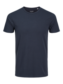 Jack & Jones Gładka Okrągły dekolt T-shirt -Navy Blue - 12058529