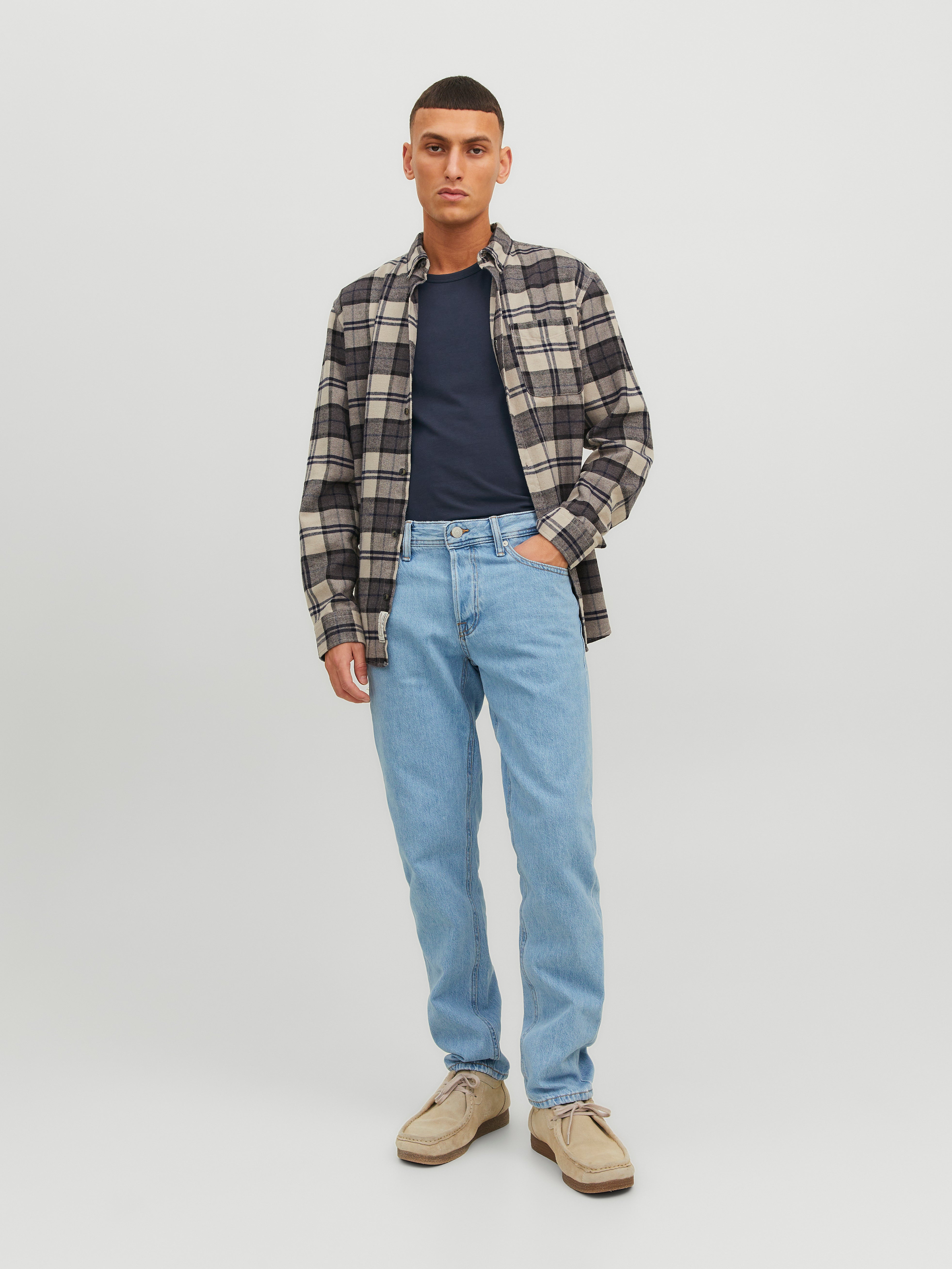 Einfarbig Rundhals T-shirt | Dunkelblau | Jack & Jones®