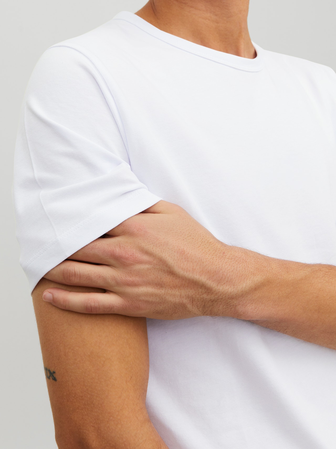 JACK & JONES Heren T-shirts Wit JACK & JONES Heren T-shirts Wit