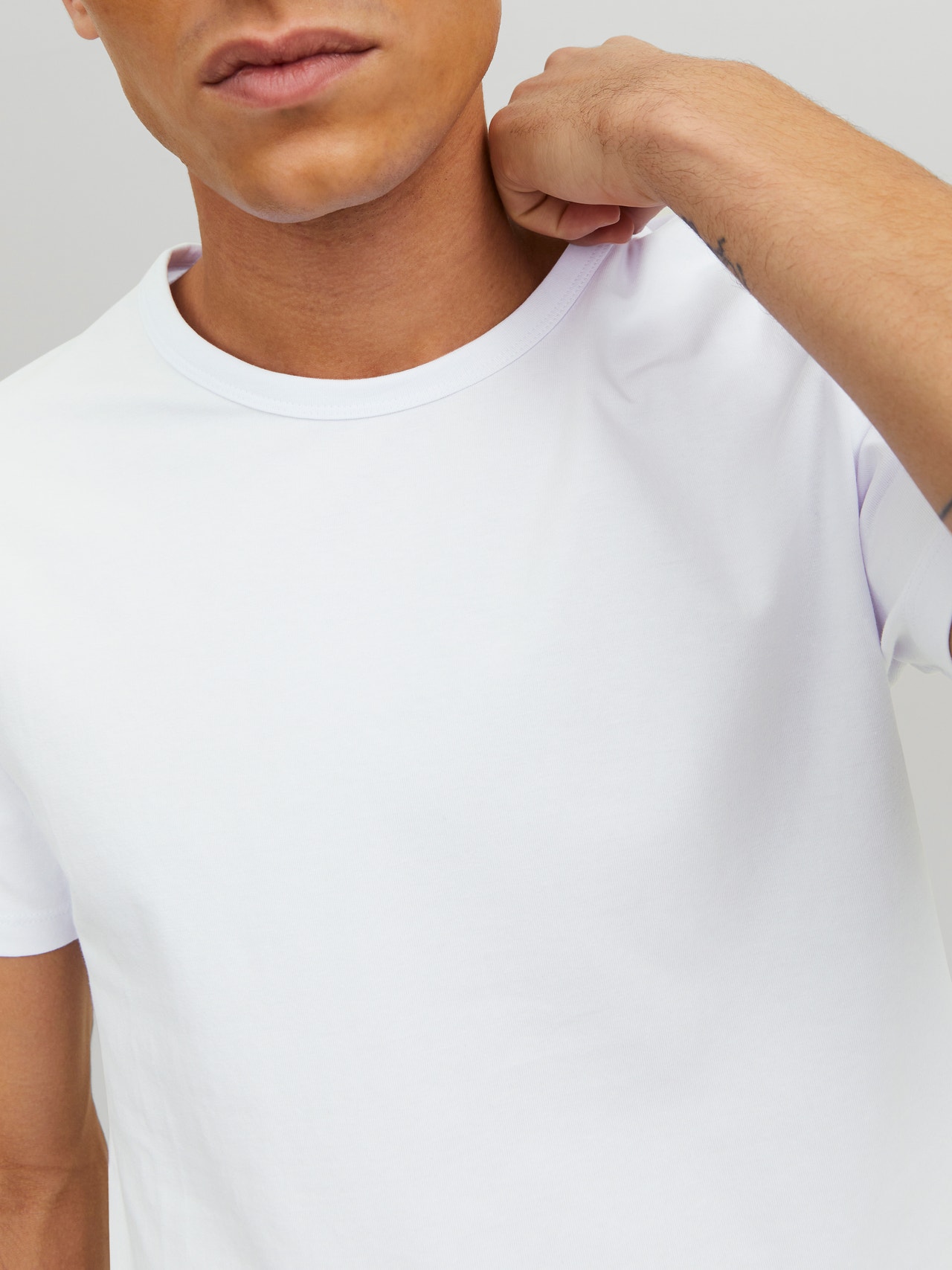 Jack & Jones T-shirt Liso Decote Redondo -White - 12058529