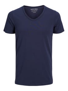 Jack & Jones Basic V formos iškirptė Marškinėliai -Navy Blue - 12059219