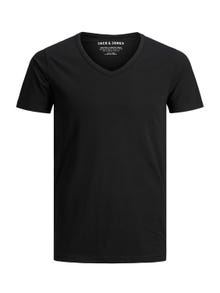Jack & Jones Basic Dekolt w serek T-shirt -Black - 12059219