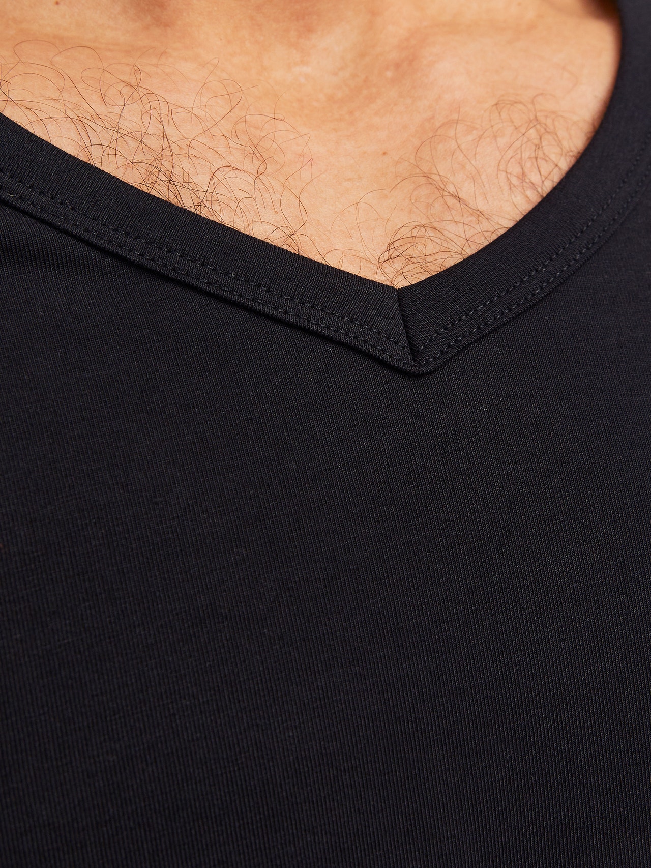 Jack & Jones Basic Dekolt w serek T-shirt -Black - 12059219