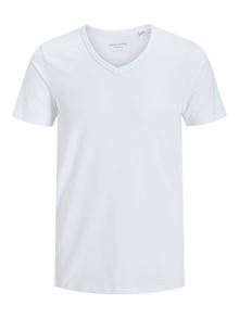 Jack & Jones Basic V-ringning T-shirt -White - 12059219