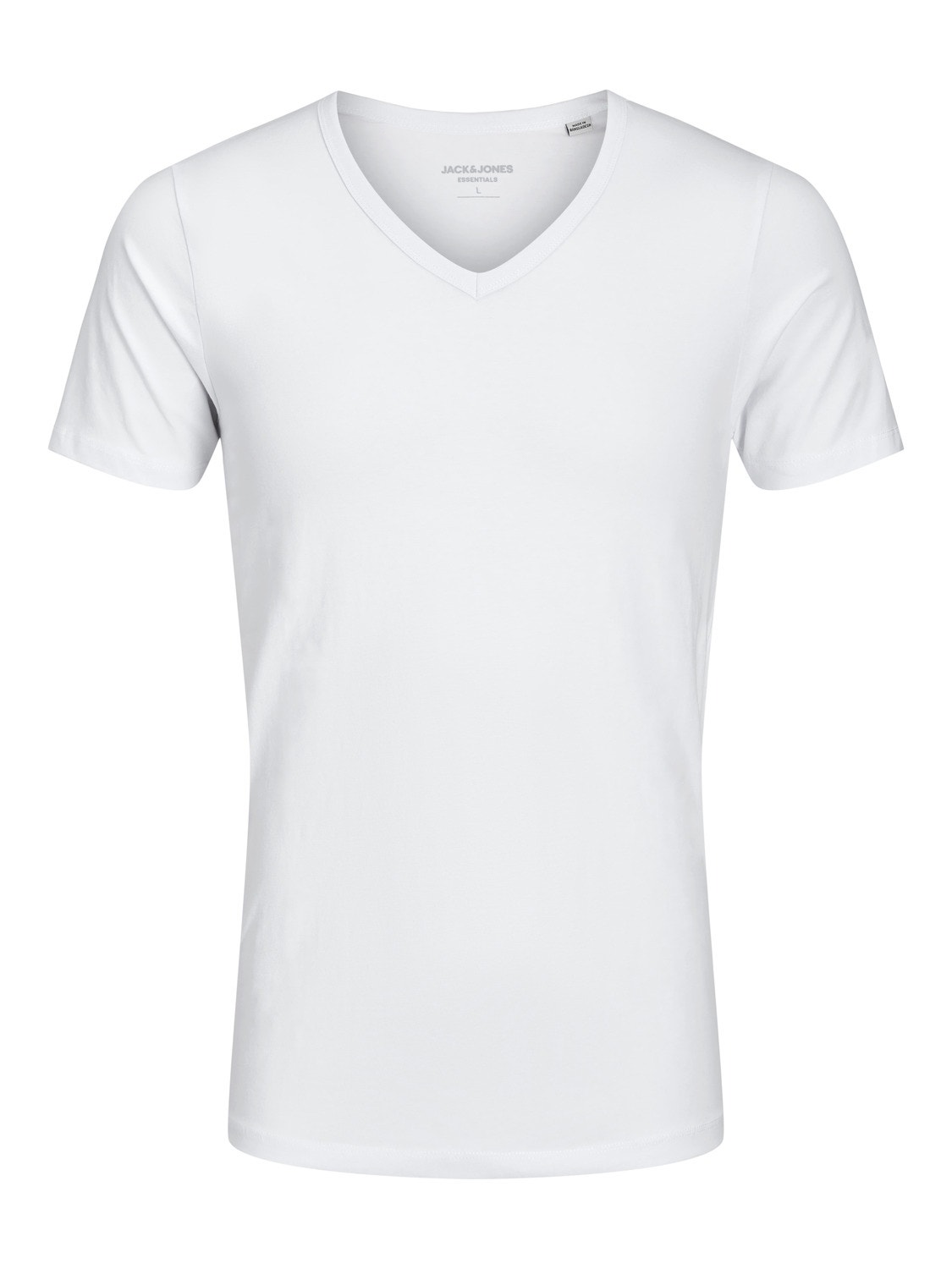 Jack & Jones T-shirt Basic Decote em V -White - 12059219