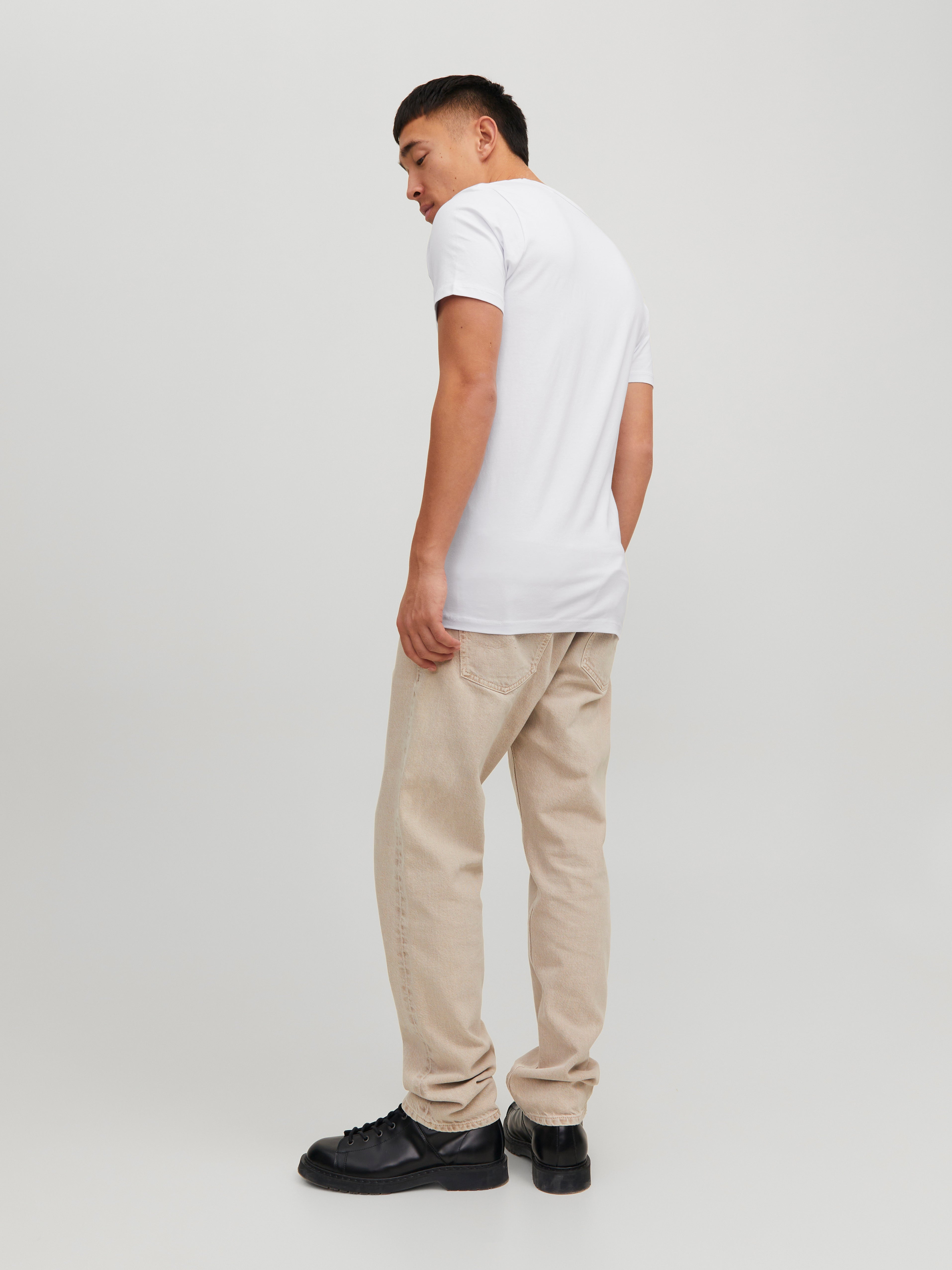 Jack & Jones Basic Dekolt w serek T-shirt -White - 12059219