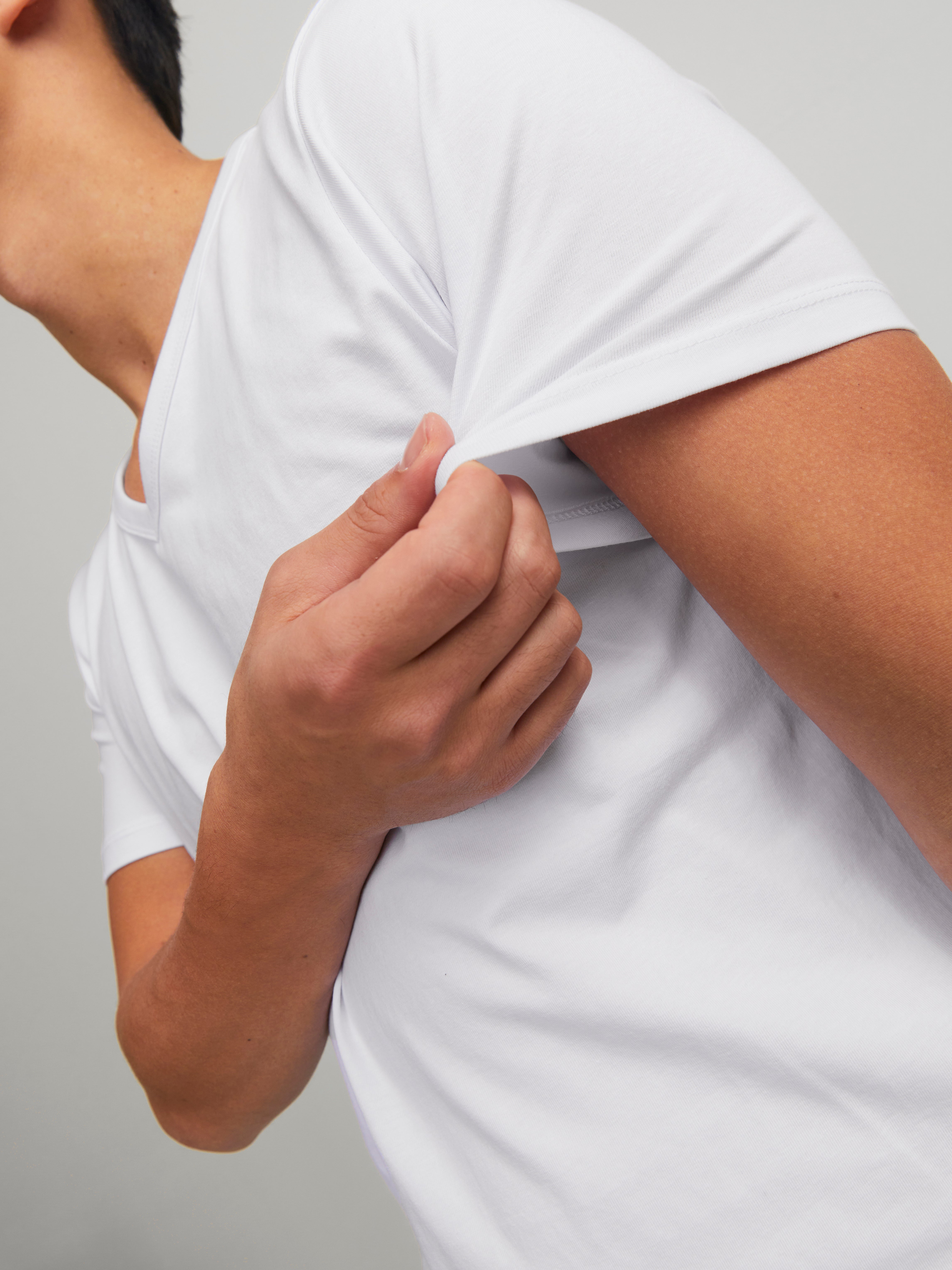 Jack & Jones Basic Dekolt w serek T-shirt -White - 12059219