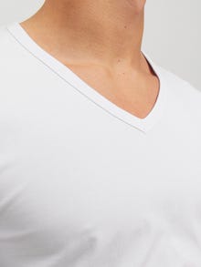 Jack & Jones Basic V-ringning T-shirt -White - 12059219