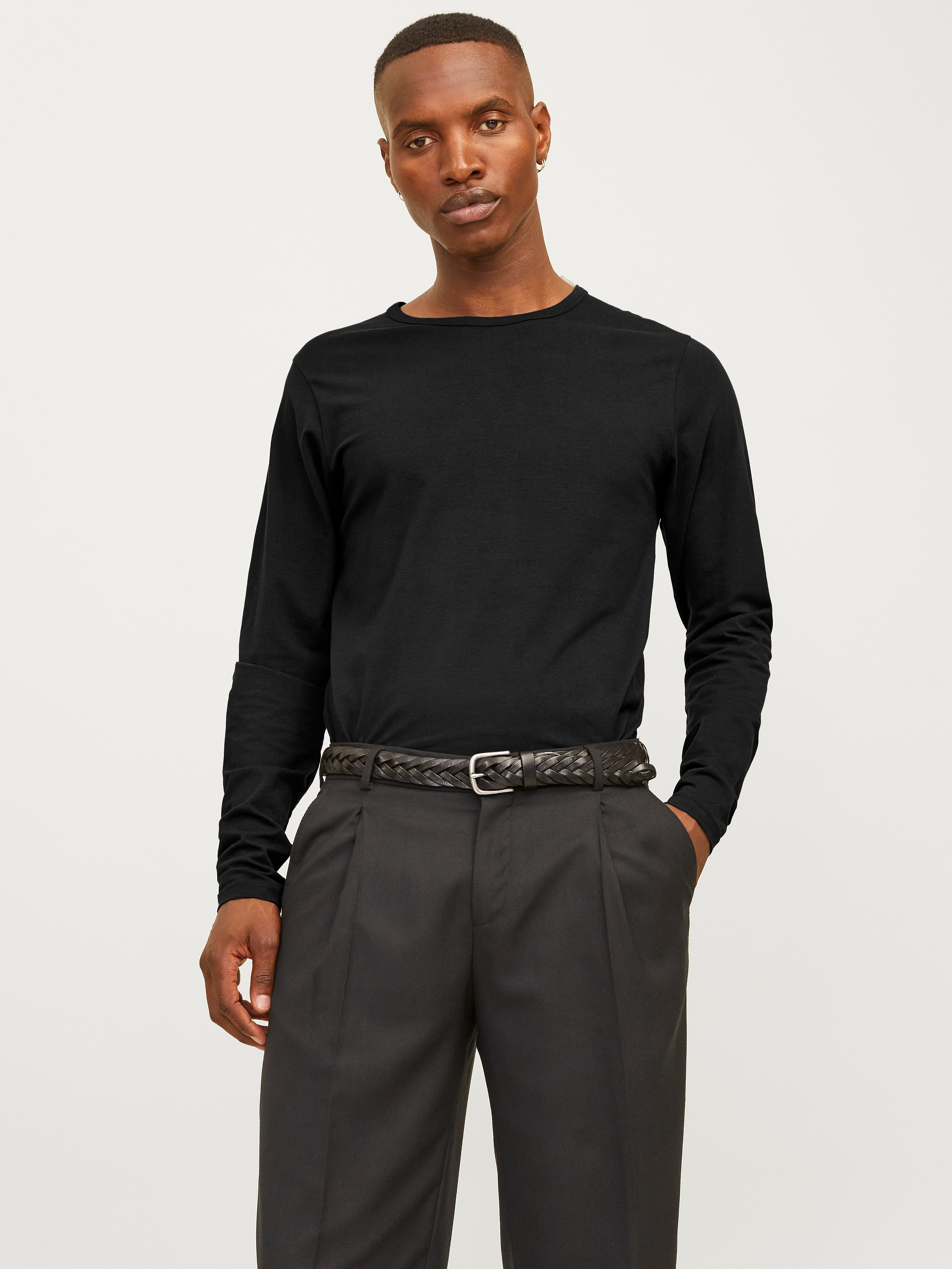 Thumbnail - Einfarbig Langarm-t-shirt