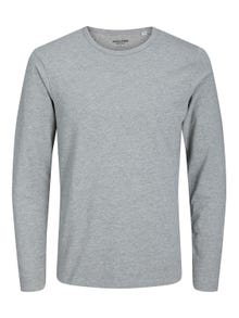 Jack & Jones Enfärgat Rundringning T-shirt -Light Grey Melange - 12059220