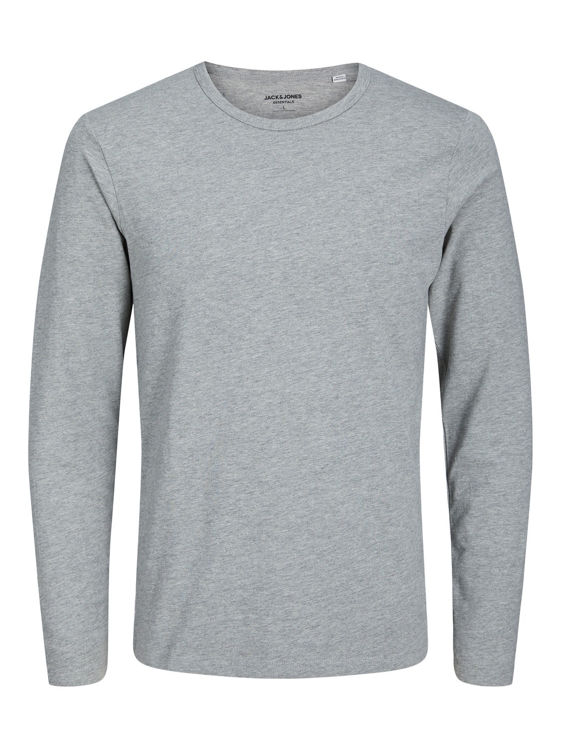 Jack & Jones Ensfarvet Crew neck T-shirt -Light Grey Melange - 12059220