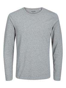 Jack & Jones Plain Longsleeved T-shirt -Light Grey Melange - 12059220