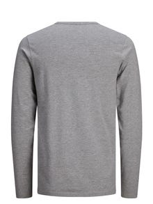 Jack & Jones T-shirt Liso Decote Redondo -Light Grey Melange - 12059220