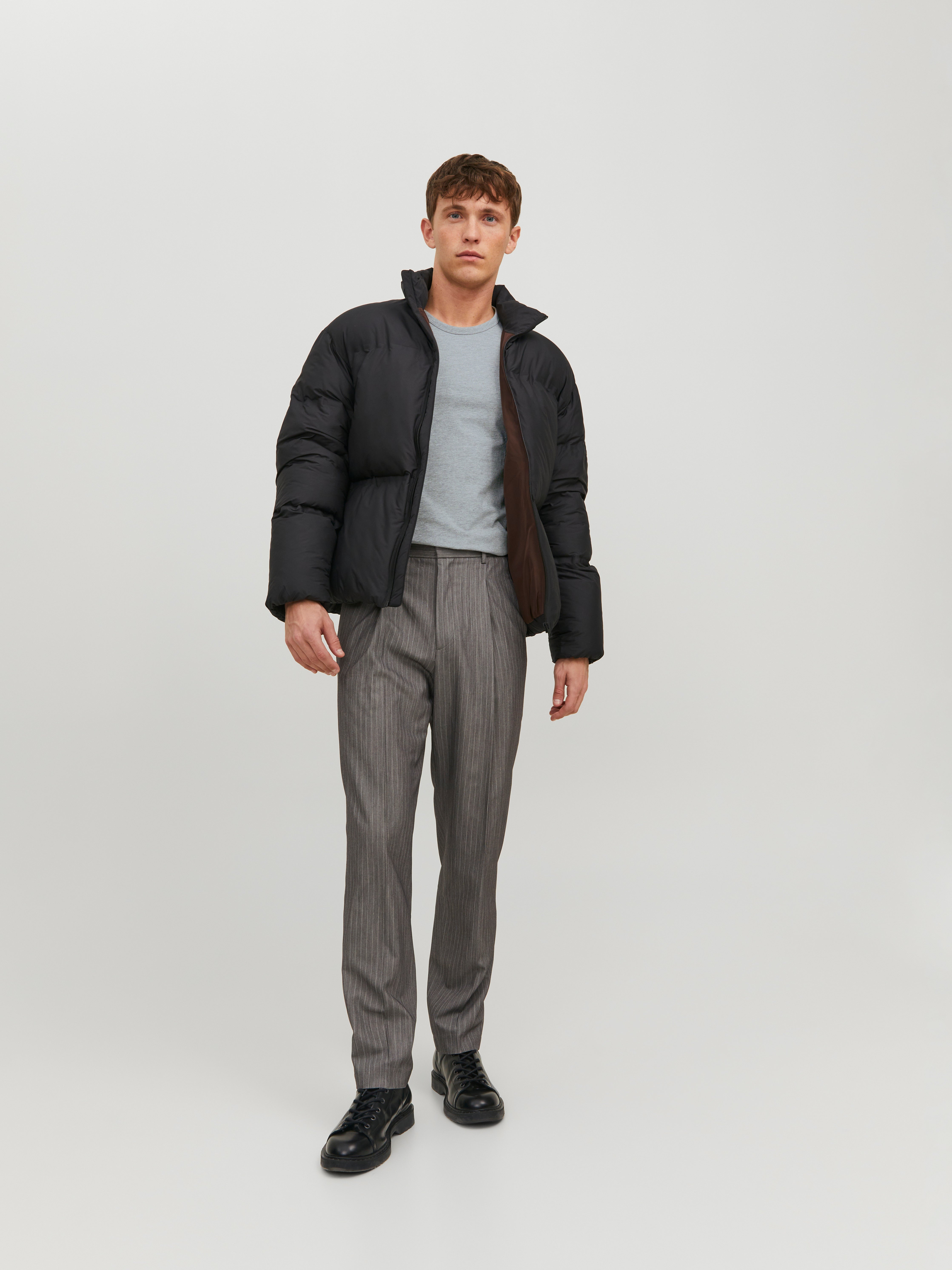 Jack & Jones Plain Crew neck T-shirt -Light Grey Melange - 12059220