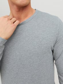 Jack & Jones Plain Longsleeved T-shirt -Light Grey Melange - 12059220