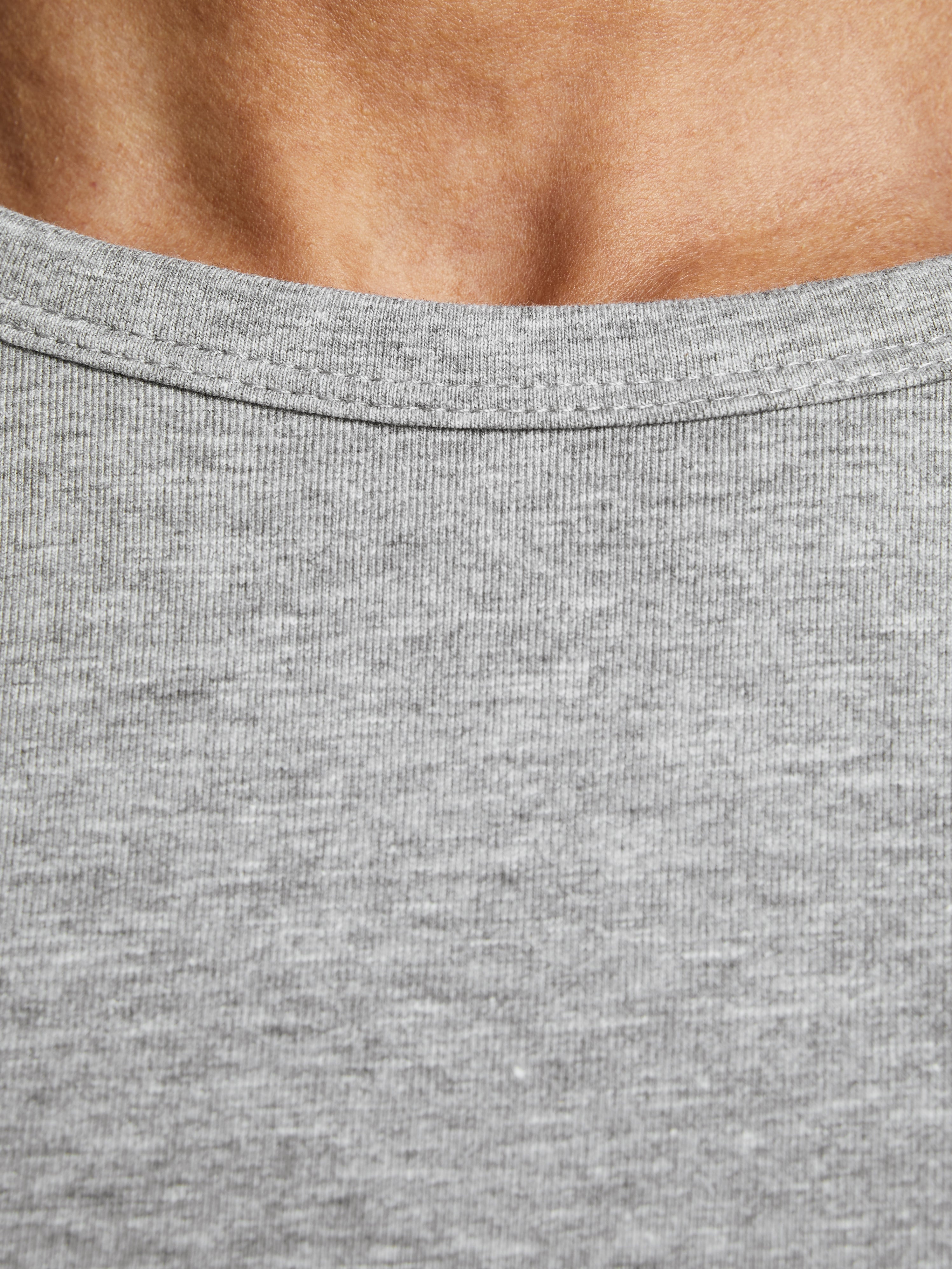 Jack & Jones Plain Crew neck T-shirt -Light Grey Melange - 12059220