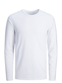 Jack & Jones Ensfarvet Crew neck T-shirt -White - 12059220