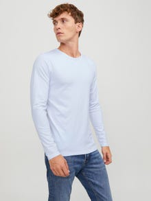 Jack & Jones Enfärgat Rundringning T-shirt -White - 12059220