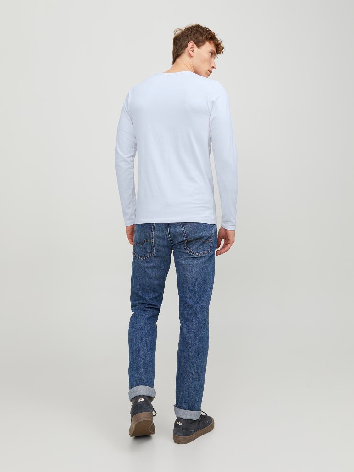 Jack & Jones Camiseta Liso Cuello redondo -White - 12059220