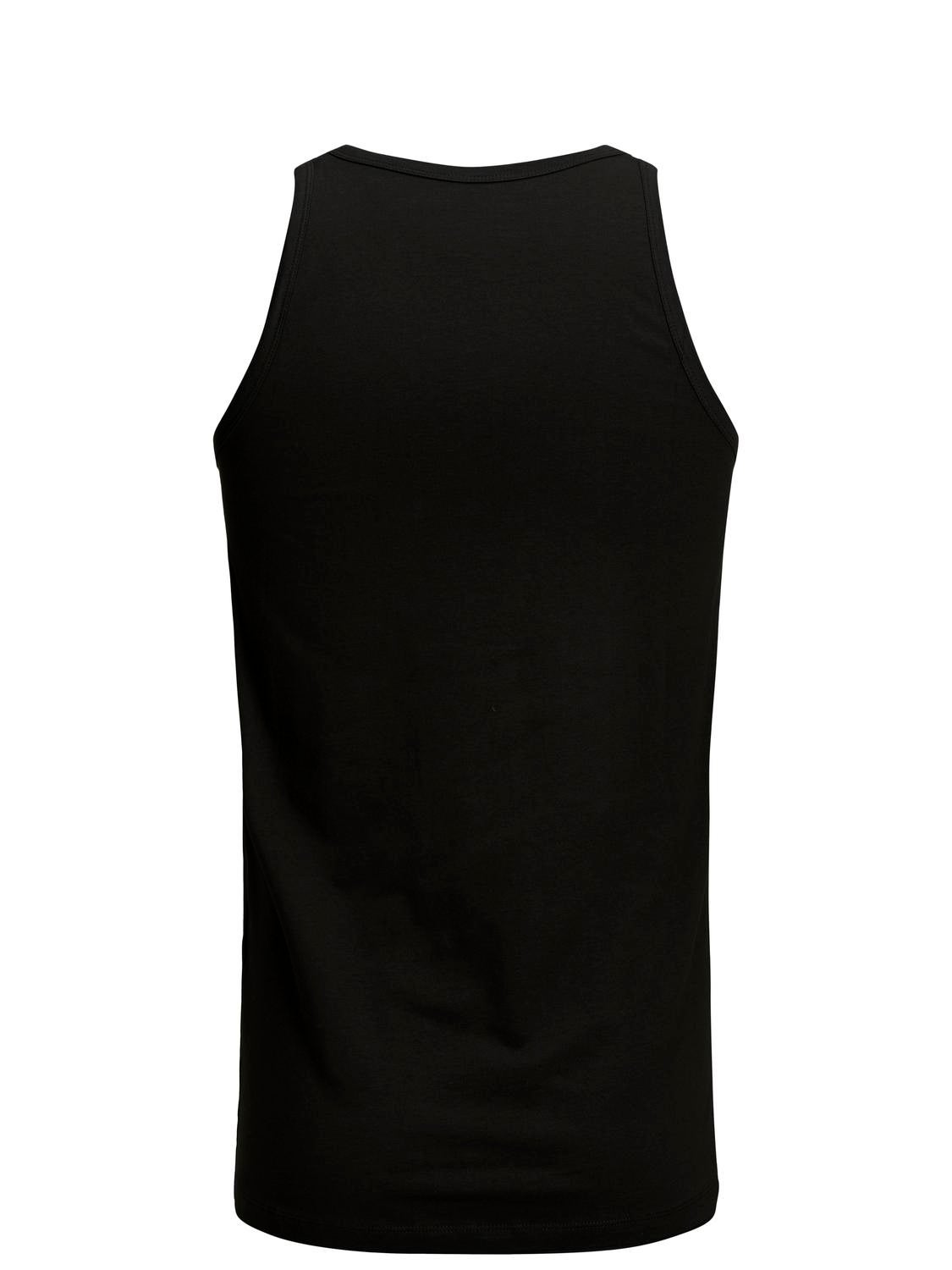 Einfarbig Rundhals Tanktop, Schwarz