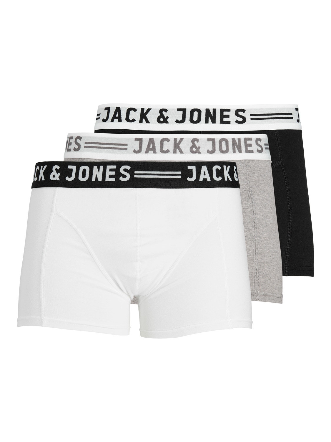 Jack & Jones 3-pack Trunks -Light Grey Melange - 12081832