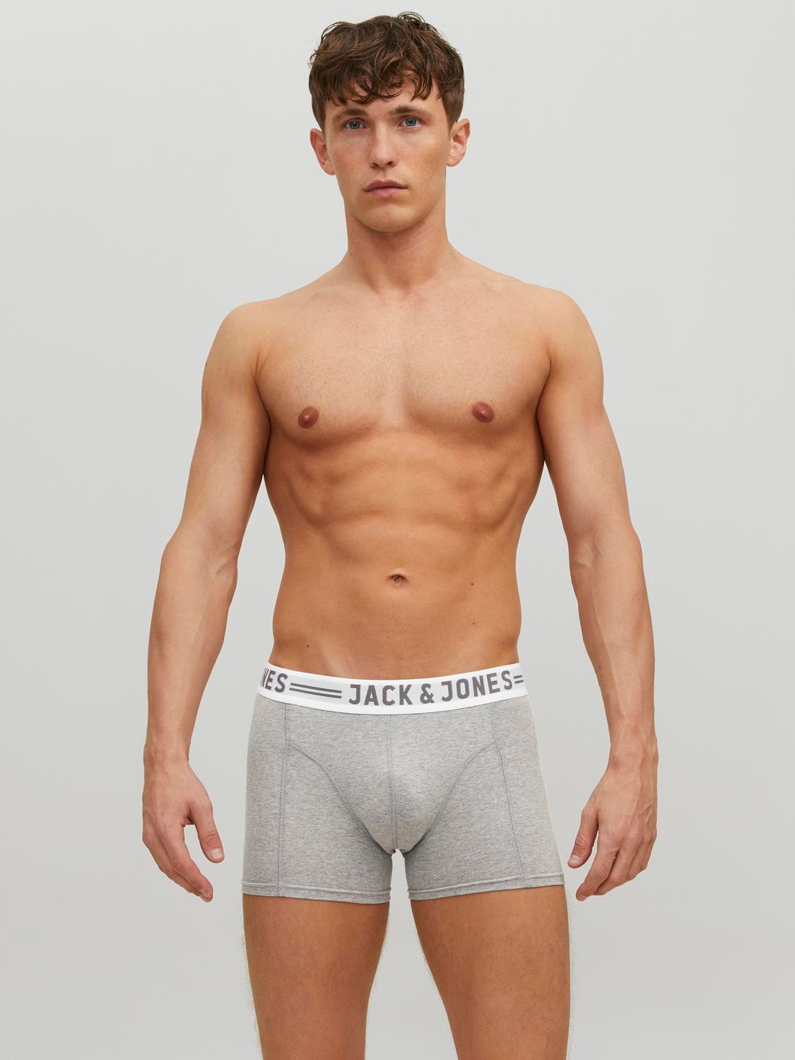Jack & Jones 3-pack Trunks -Light Grey Melange - 12081832