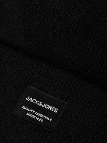 Jack & Jones - Bonnet long avec empiècement logo - Noir