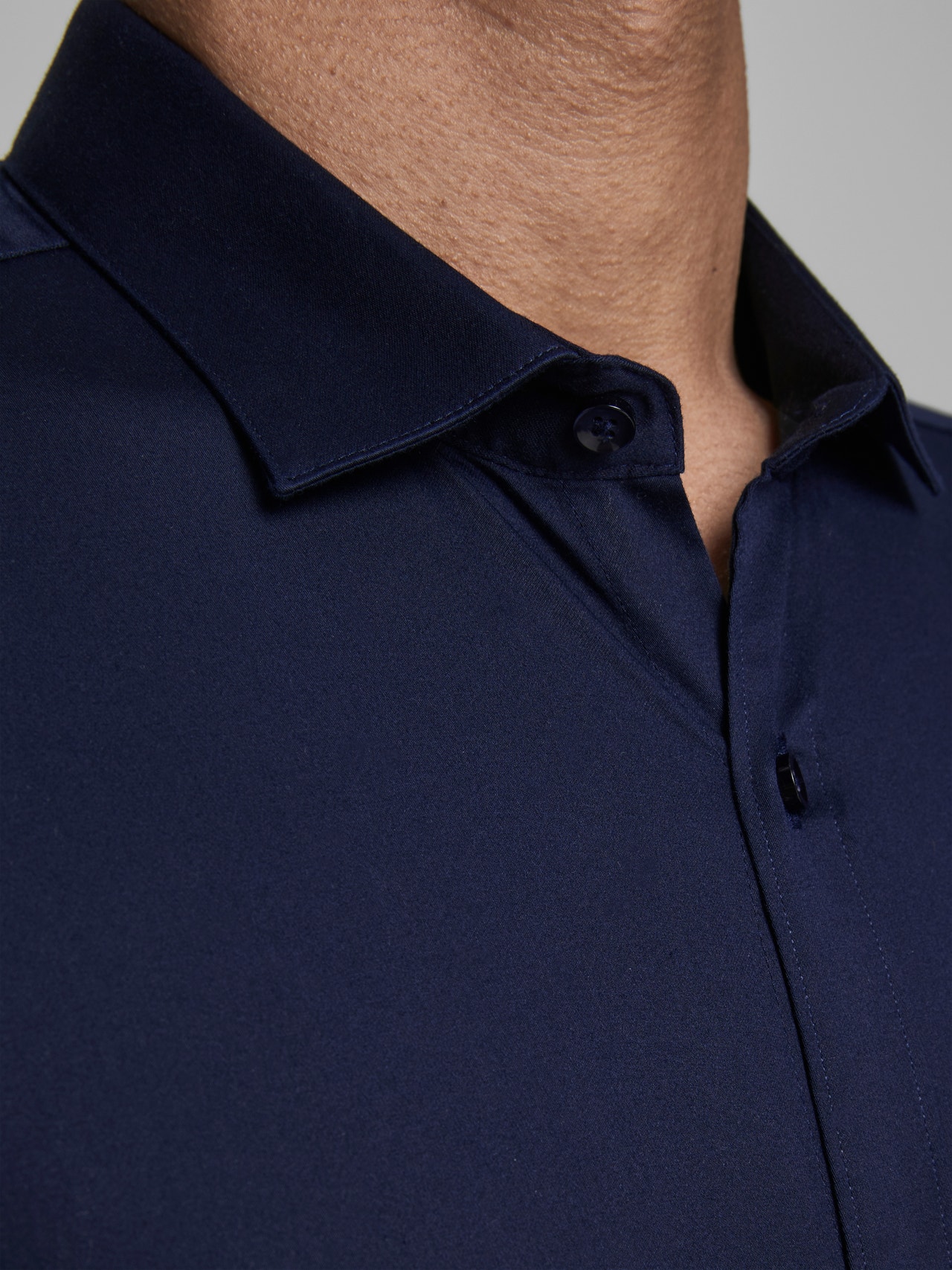 Jack & Jones Premium super slim fit stretch smart shirt in blue