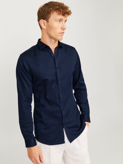 HAN HONG Camicie in cotone da uomo Business Casual Camicia Slim Fit HAN HONG Camicie in cotone da uomo Business Casual Camicia Slim Fit