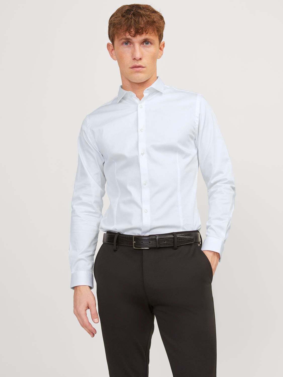 Camisa Super Slim Fit Blanco Jack Jones