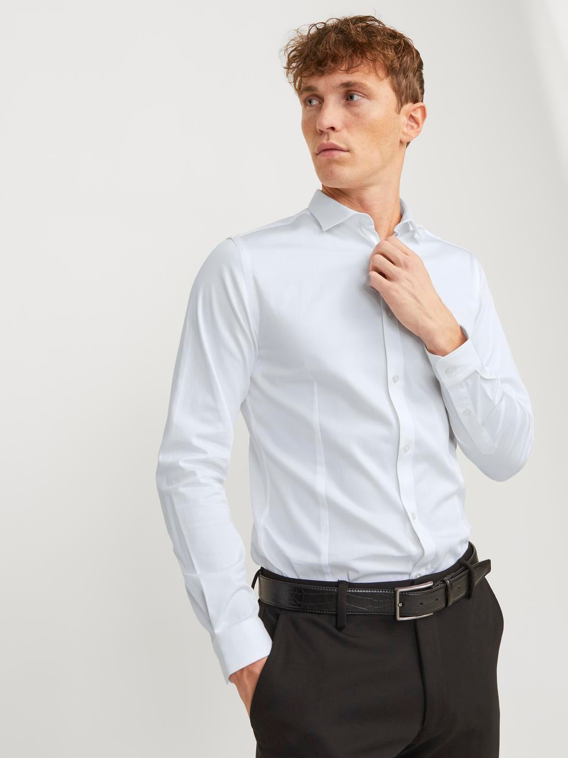 Camisa Super Slim Fit Branco Jack Jones