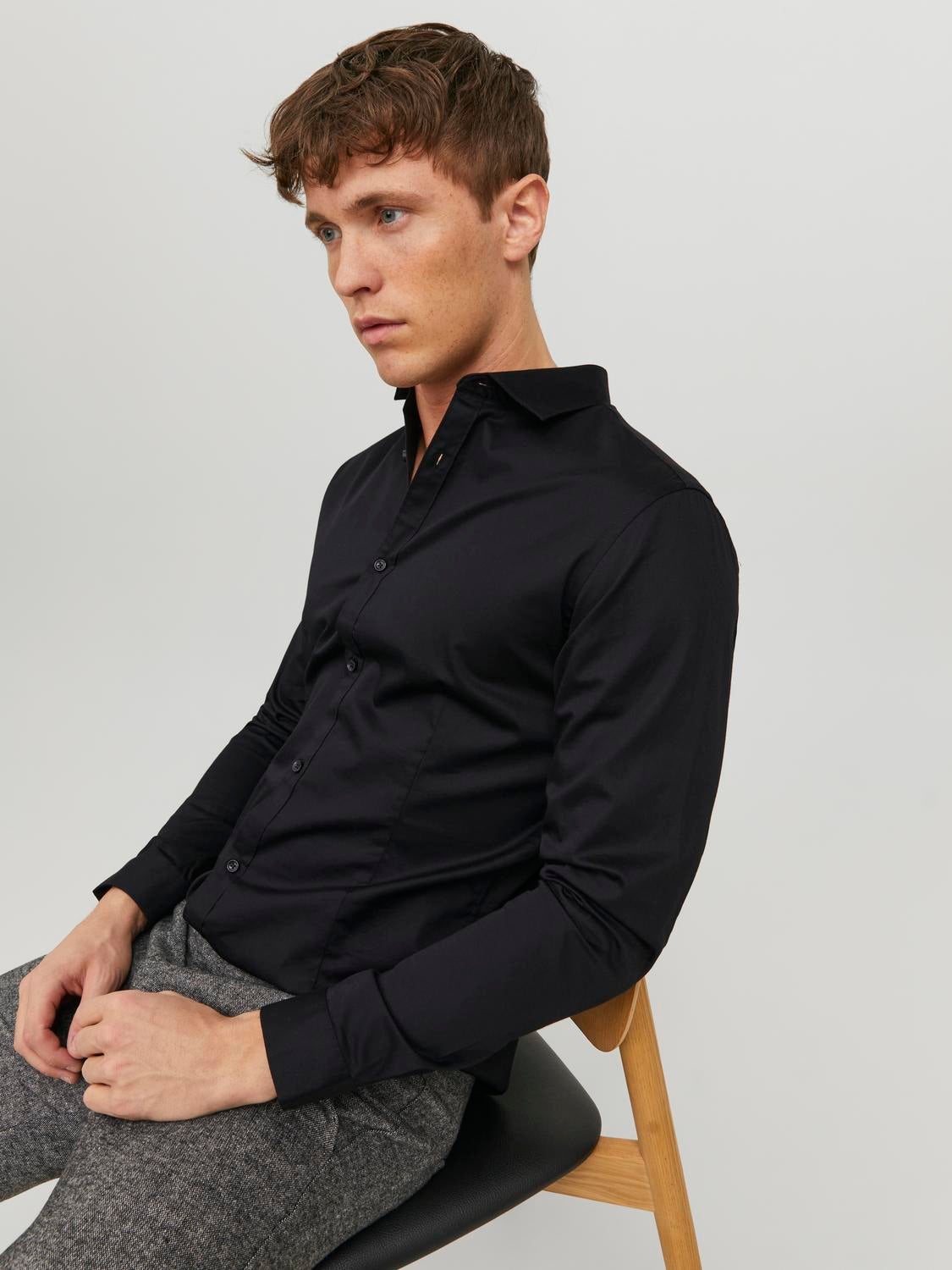 Camisa Super Slim Fit Negro Jack Jones