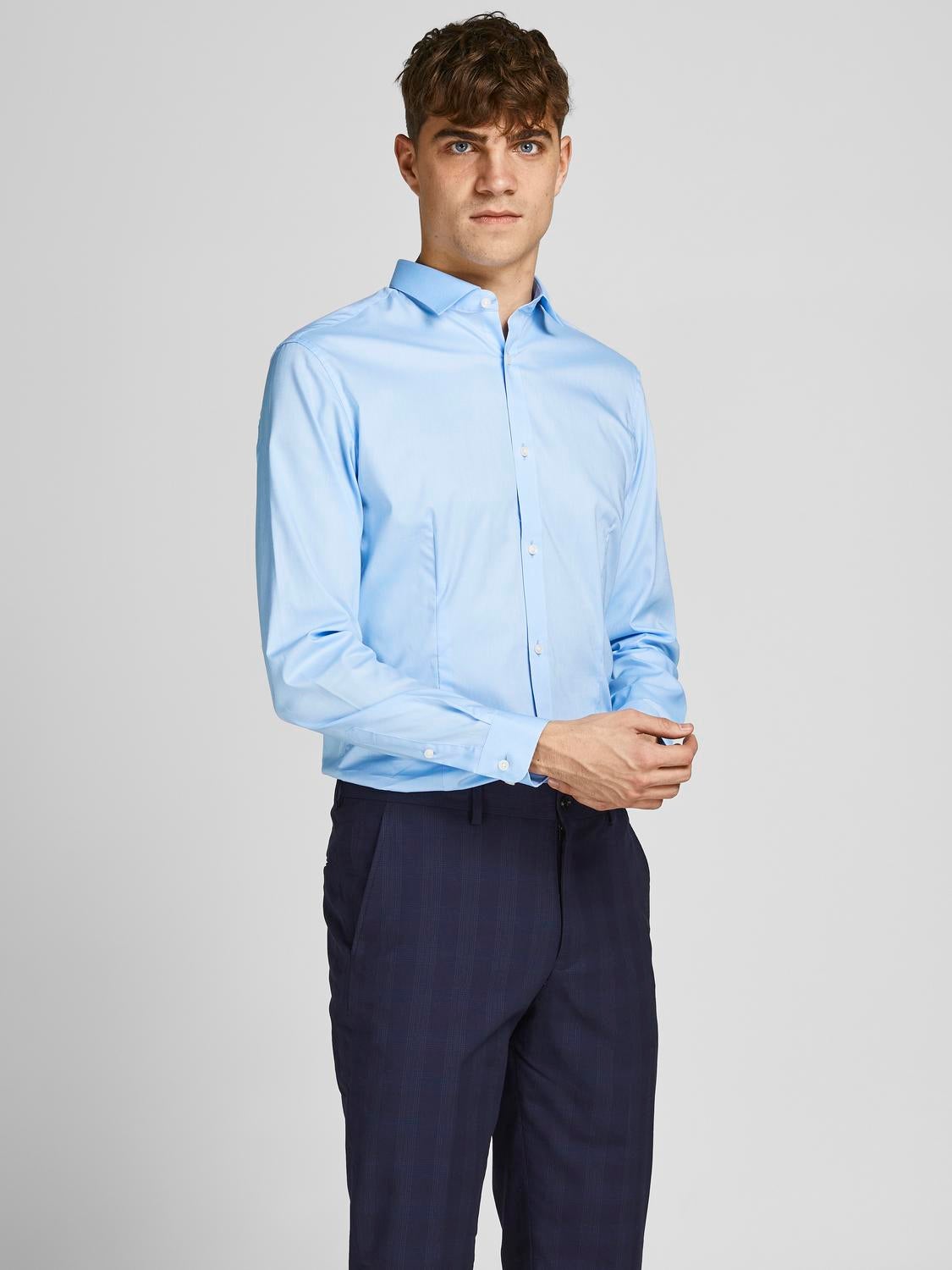 Prada Katoen Overhemd Met Logo in het Blauw voor heren Heren Kleding voor voor Overhemden voor Casual en nette overhemden 