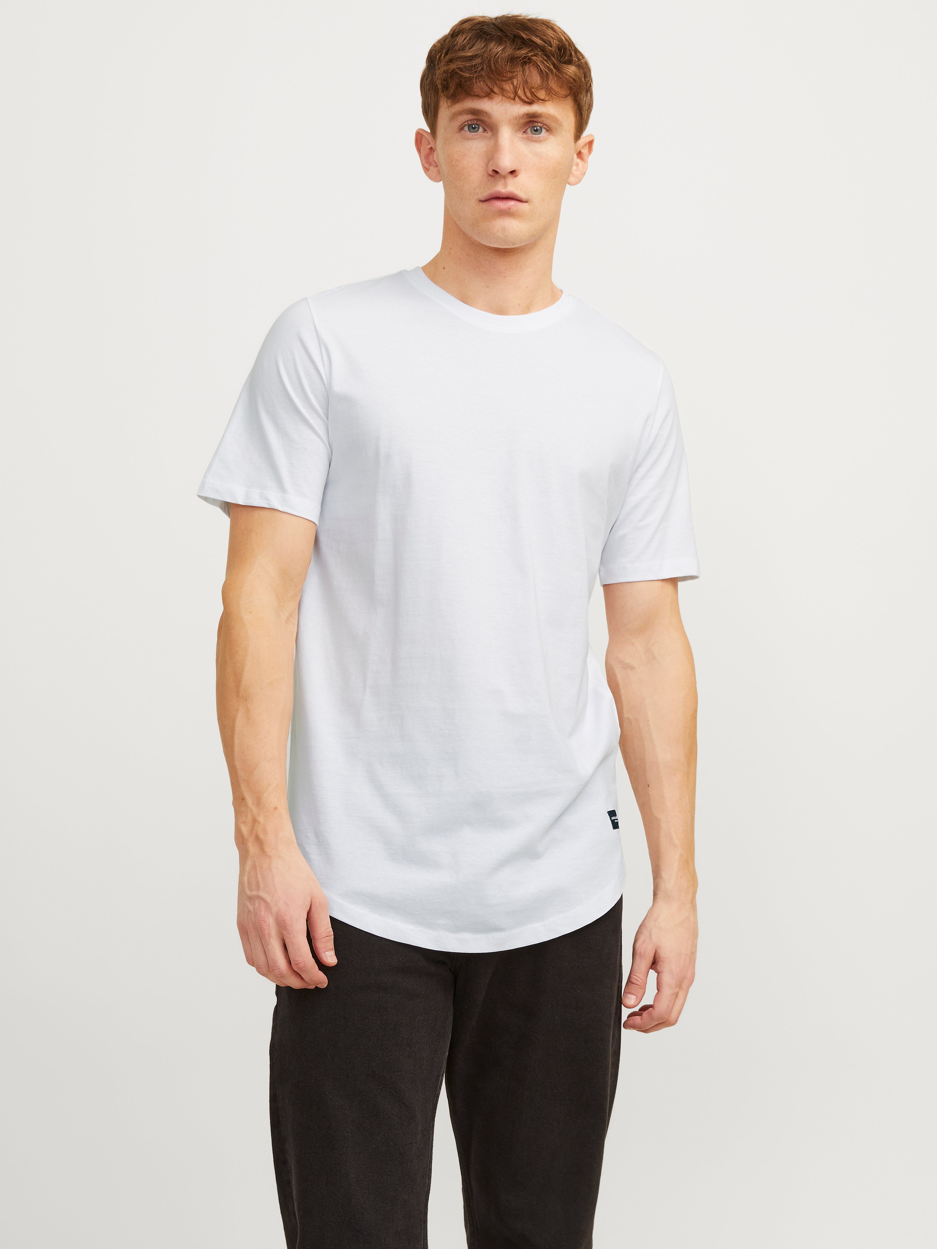 Jack & Jones Gładki Okrągły dekolt T-shirt -White - 12113648