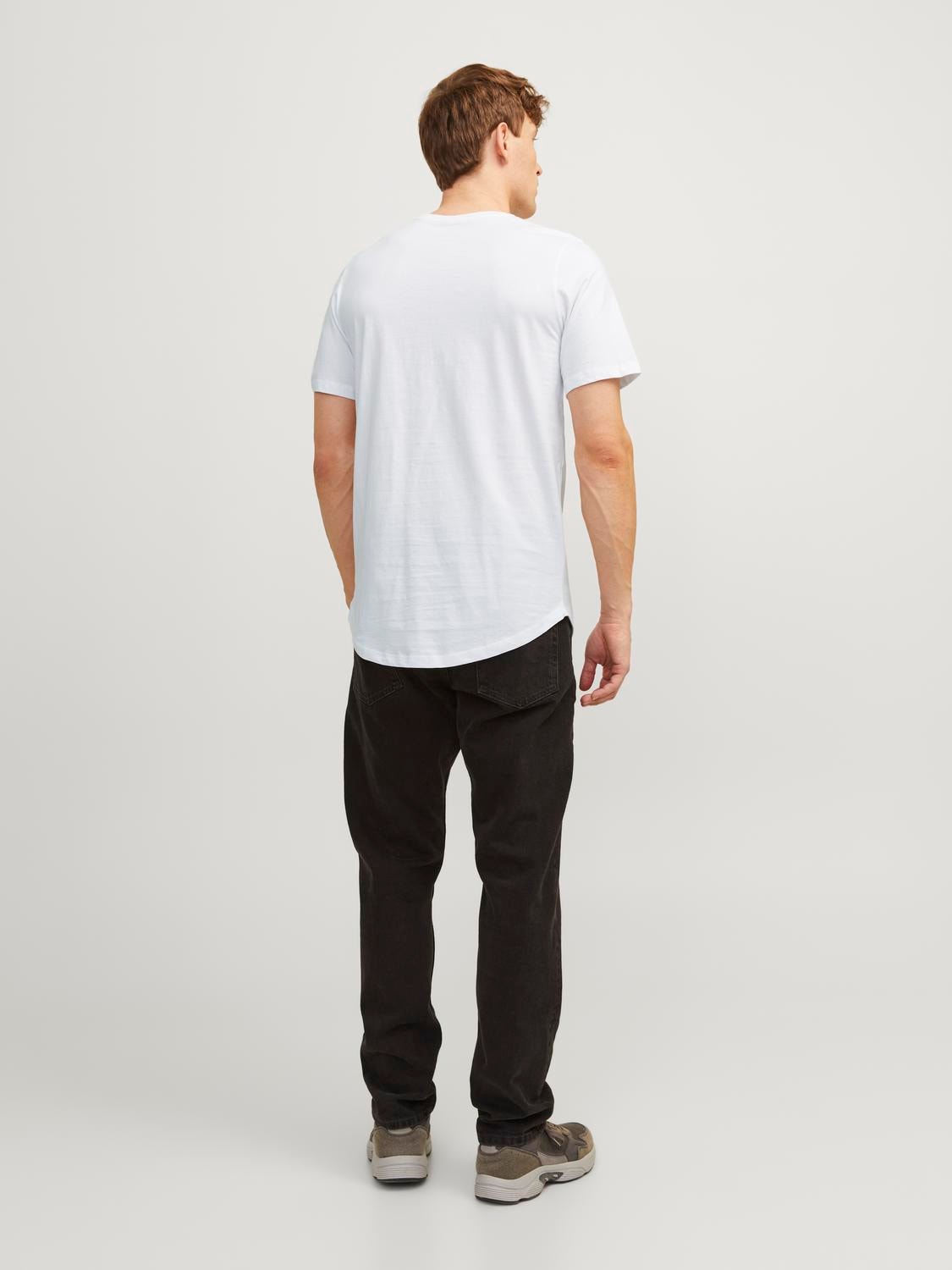 Jack & Jones T-shirt Uni Col rond -White - 12113648