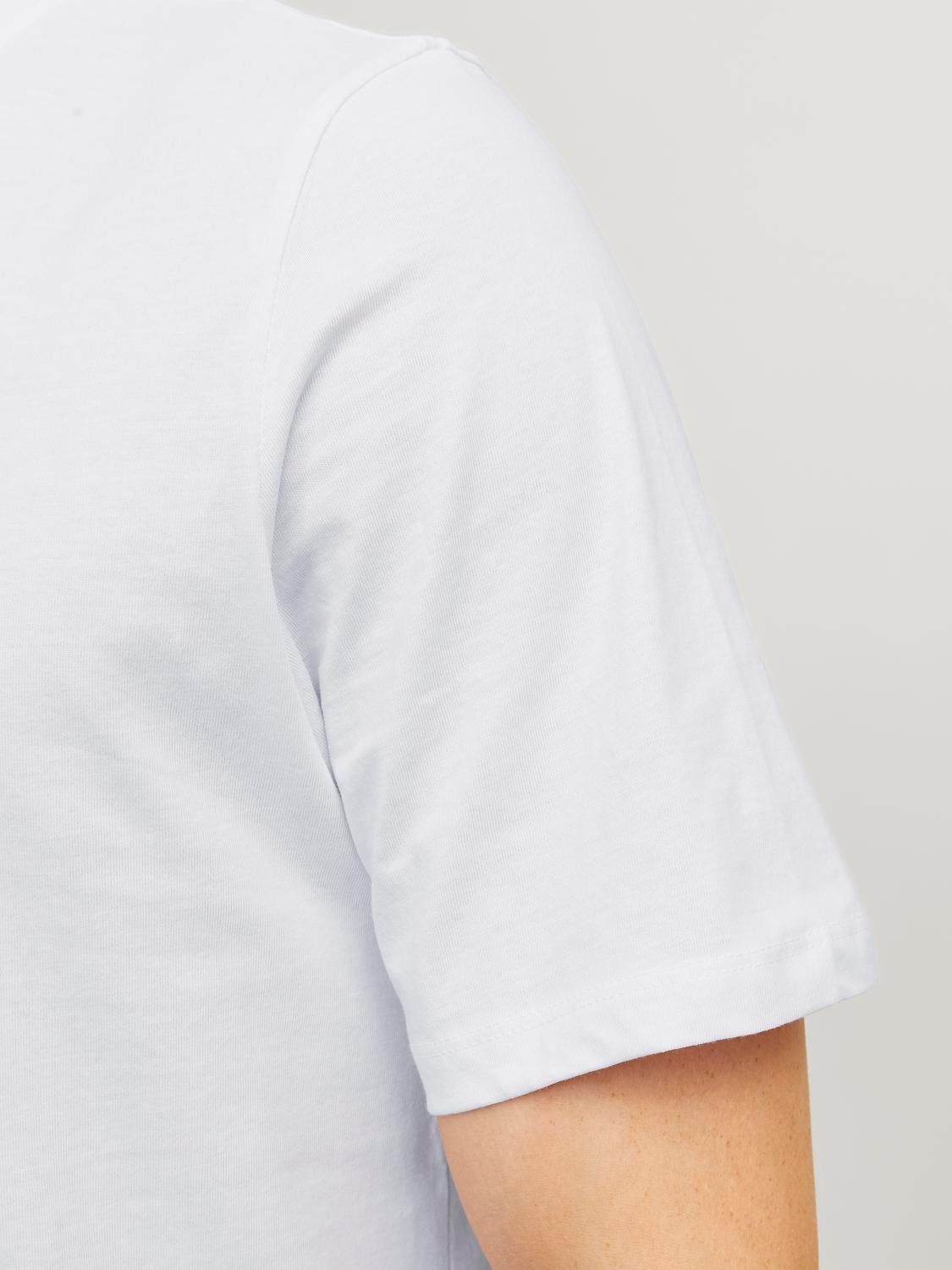 Jack & Jones Camiseta Liso Cuello redondo -White - 12113648