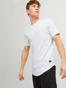 Jack & Jones Enfärgat Rundringning T-shirt -White - 12113648
