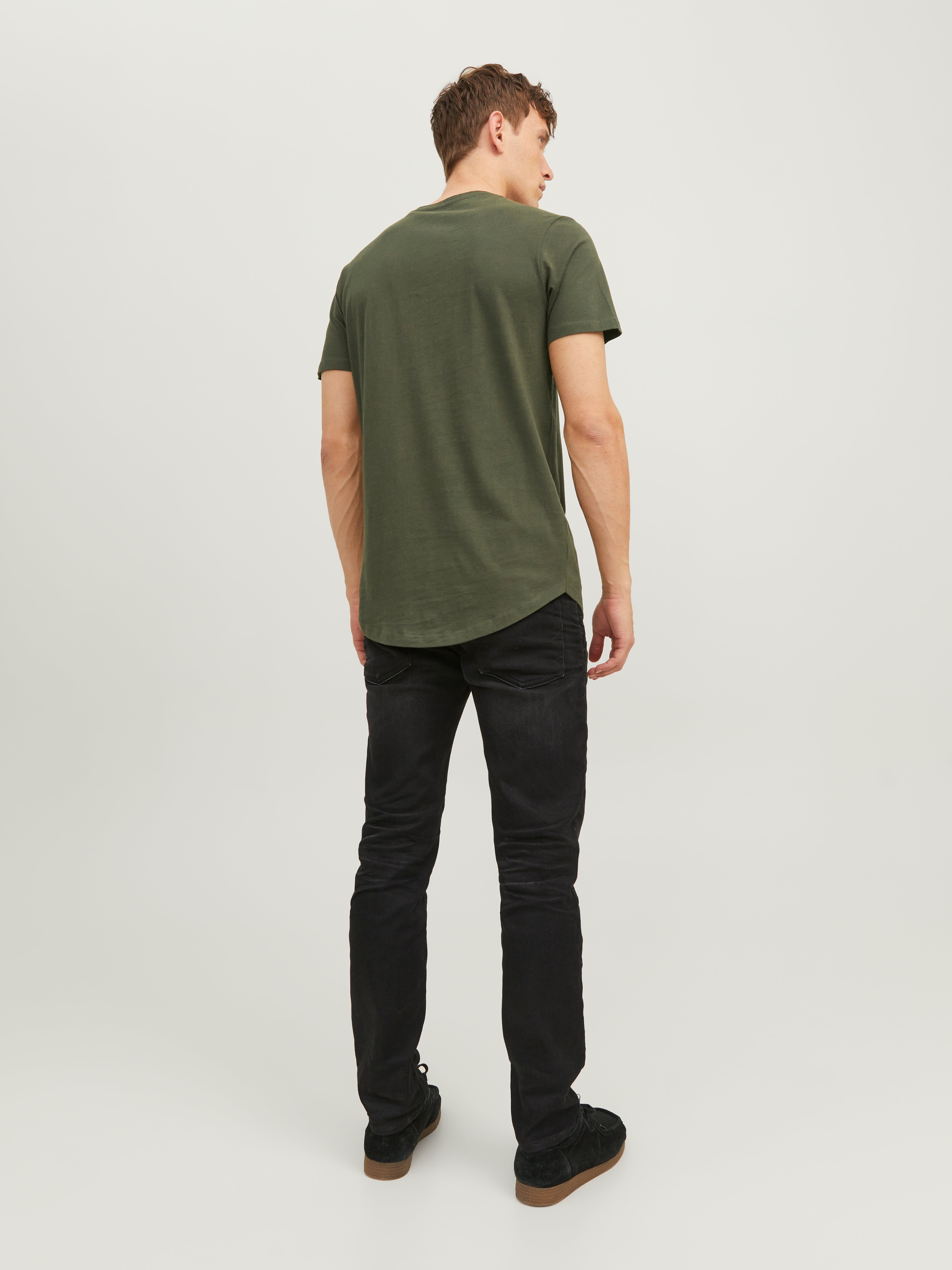 Einfarbig Rundhals T-shirt | Dunkelgrün | Jack & Jones®