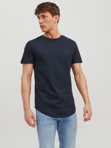 Jack & Jones T-shirt Liso Decote Redondo -Navy Blazer - 12113648