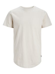 Jack & Jones T-shirt Liso Decote Redondo -Moonbeam - 12113648
