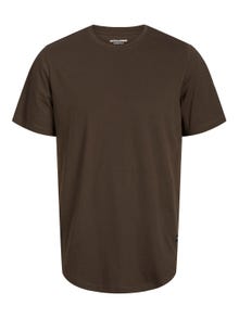 Jack & Jones Ensfarvet Crew neck T-shirt -Mulch - 12113648