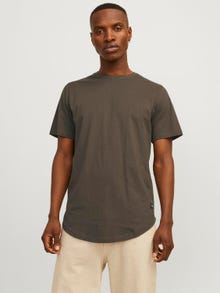 Jack & Jones Bez vzoru Kruhový výstřih Tričko -Mulch - 12113648