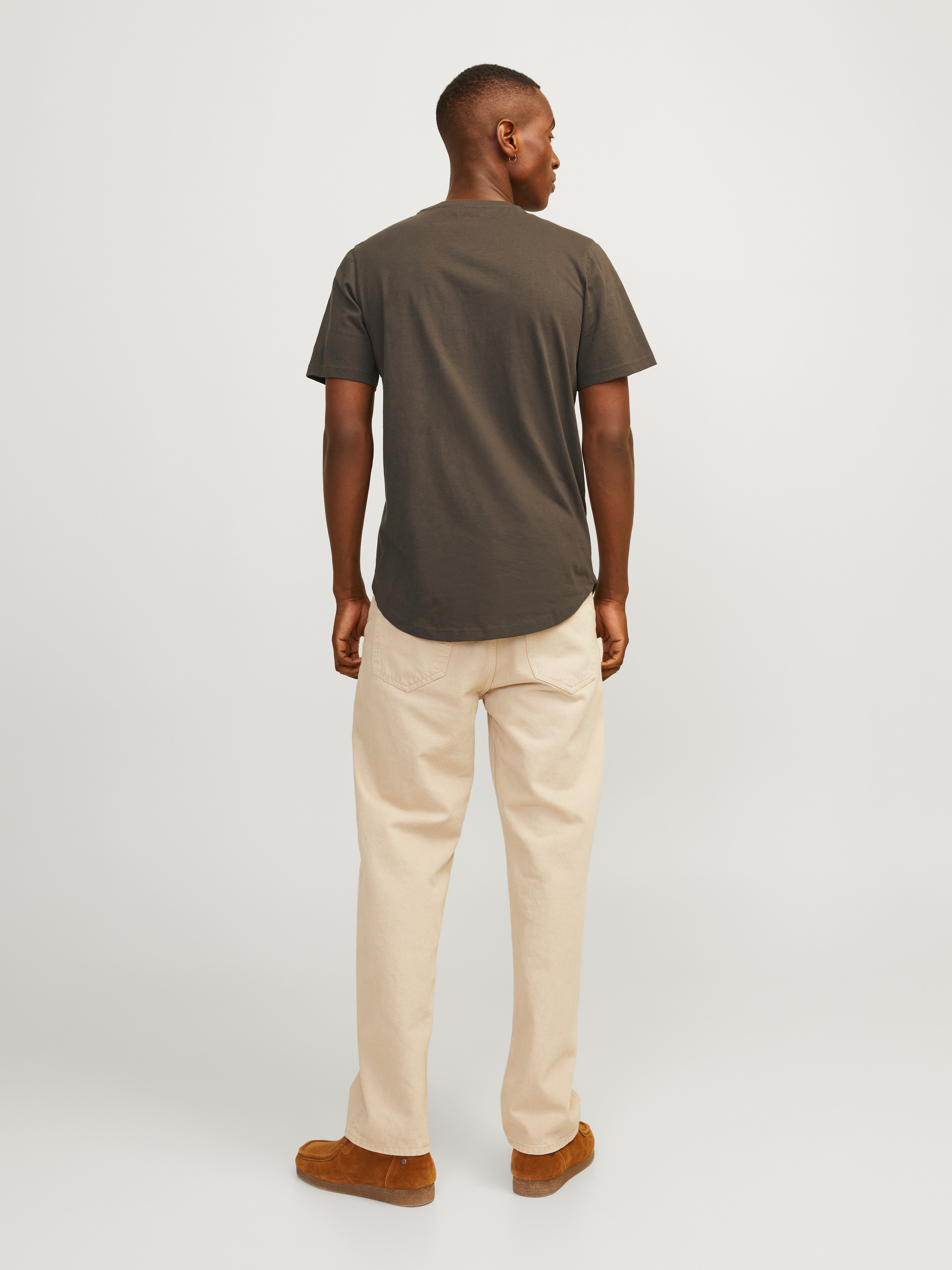 Einfarbig Rundhals T-shirt | Hellbraun | Jack & Jones®