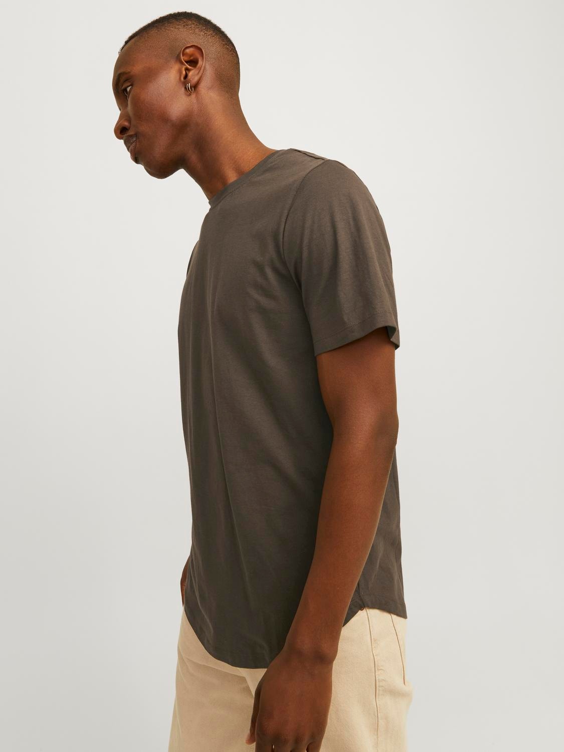 Jack & Jones Ensfarvet Crew neck T-shirt -Mulch - 12113648