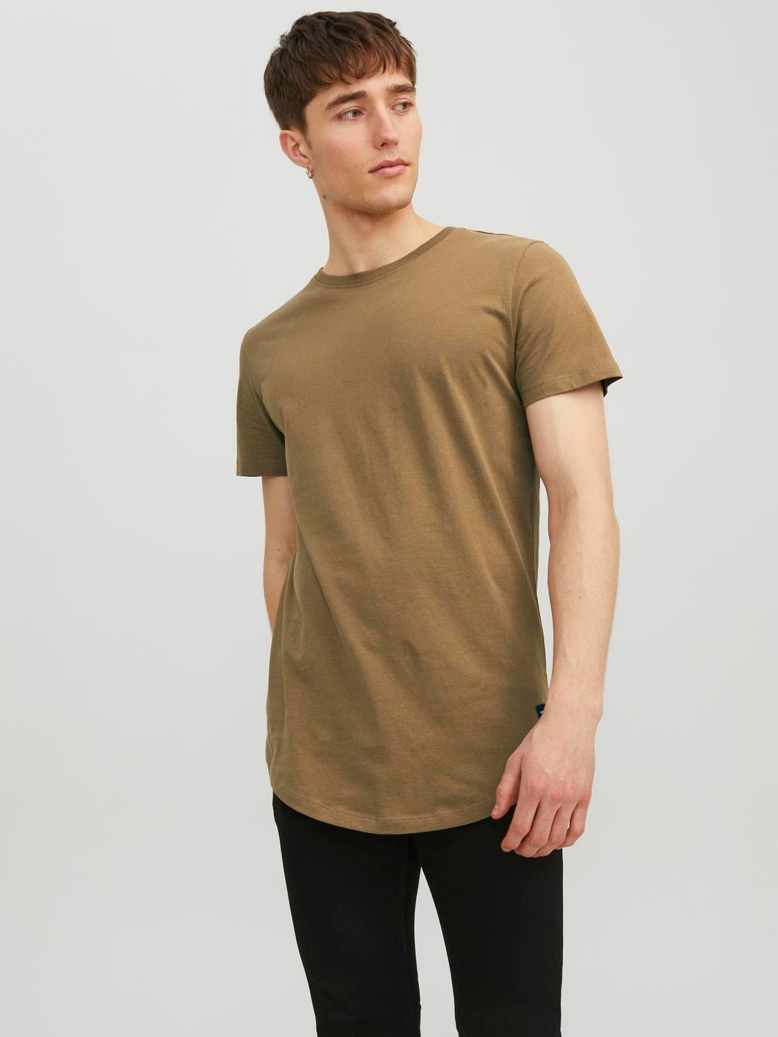 Einfarbig Rundhals T-shirt | Beige Jones® & Jack 