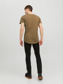 Jack & Jones Einfarbig Rundhals T-shirt -Otter - 12113648