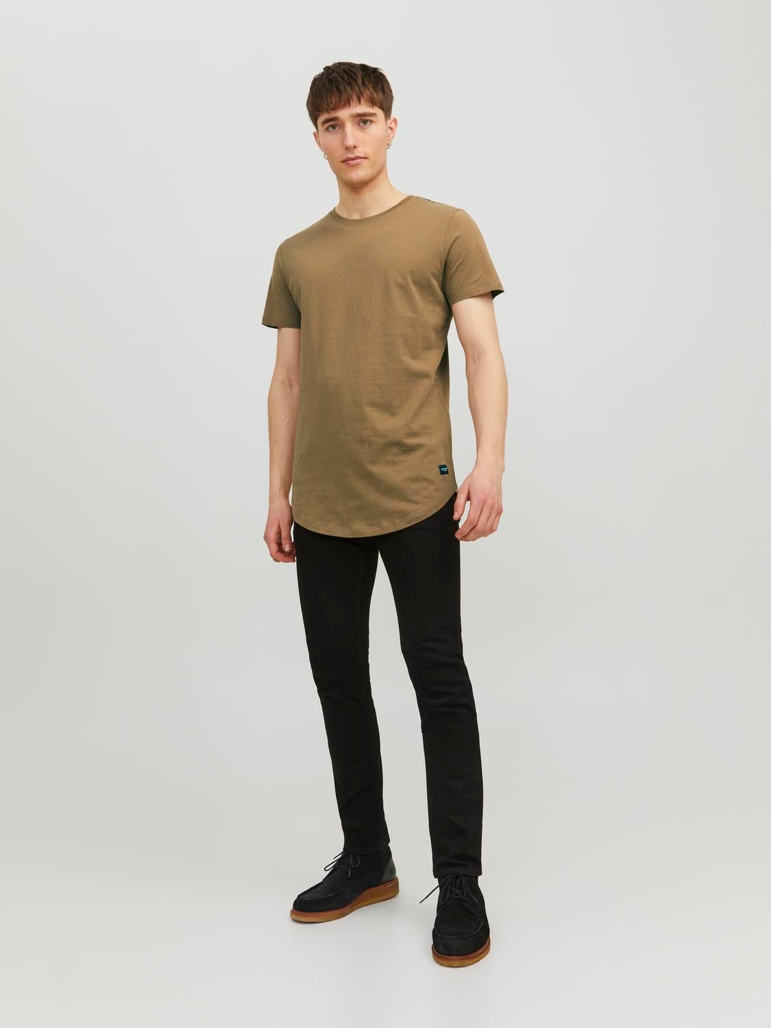 Einfarbig Rundhals T-shirt | Beige | Jack & Jones®